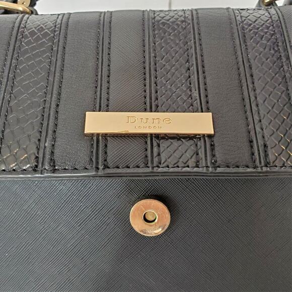 Dune London Embossed Patent Folded Front Vegan Leather Satchel Bag - Picture 5 of 10